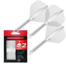 TARGET Darts K Flex Integrated Dart Flights And Shafts, No.2 Clear (Medium) | Pack Of 3 K-Flex ? No2, Kflex All In One Moulded Dart Flight & Stem |