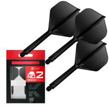 TARGET Darts K Flex Integrated Dart Flights And Shafts, No.2 Black (Medium) | Pack Of 3 K-Flex ? No2, Kflex All In One Moulded Dart Flight & Stem |