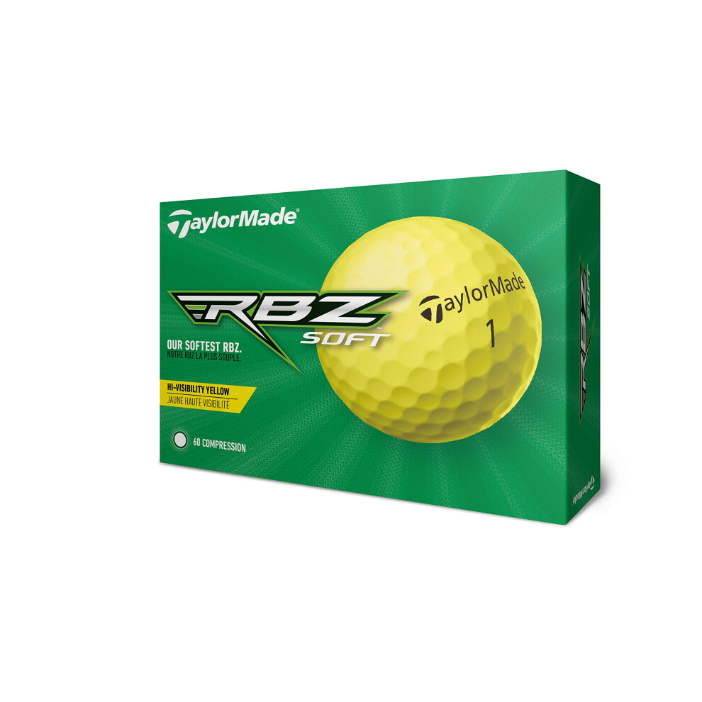 TaylorMade RBZ Soft Dozen Golf Balls, Yellow, One Dozen 2019