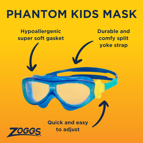 Zoggs Zoggs Phantom Kids Mask Blue Turquoise Clear 2