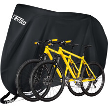 Favoto Bike Cover for 2 Bikes Waterproof 210T Bicycle Cover Outside Storage UV Protection Windproof Dustproof with Lock Hole for Mountain Bike Road