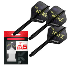 TARGET Darts Luke Littler K Flex Flights and Shaft System, No.6 (Medium, 33mm) | Pack of 3 Kflex All In One Flights, The Nuke Player Edition Darts