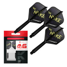 TARGET Darts Luke Littler K Flex Flights and Shaft System, No.6 (Intermediate, 26mm) | Pack of 3 Kflex All In One Flights, The Nuke Player Edition
