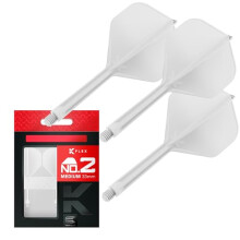 TARGET Darts K Flex Integrated Dart Flights And Shafts, No.2 White (Medium) | Pack Of 3 K-Flex ? No2, Kflex All In One Moulded Dart Flight & Stem |