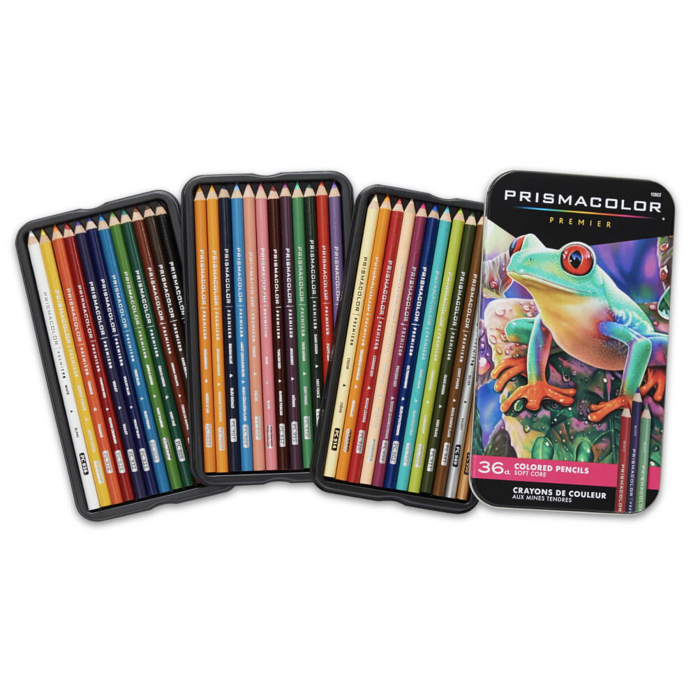 Prismacolor 92885T Premier Colored Pencils, Soft Core, 36 Piece