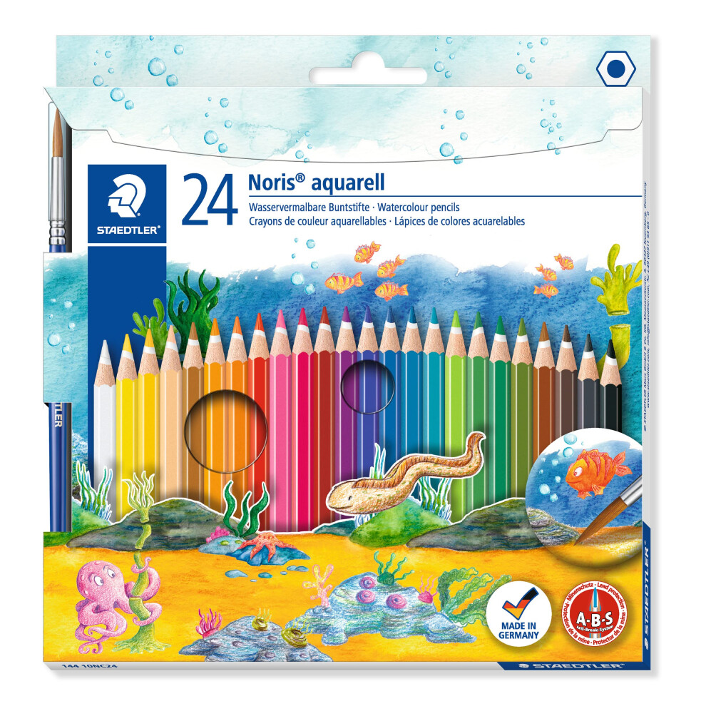 Staedtler 144 10Nc24 Noris Aquarell Watercolour Pencils - Assorted Colours (Pack Of 24)