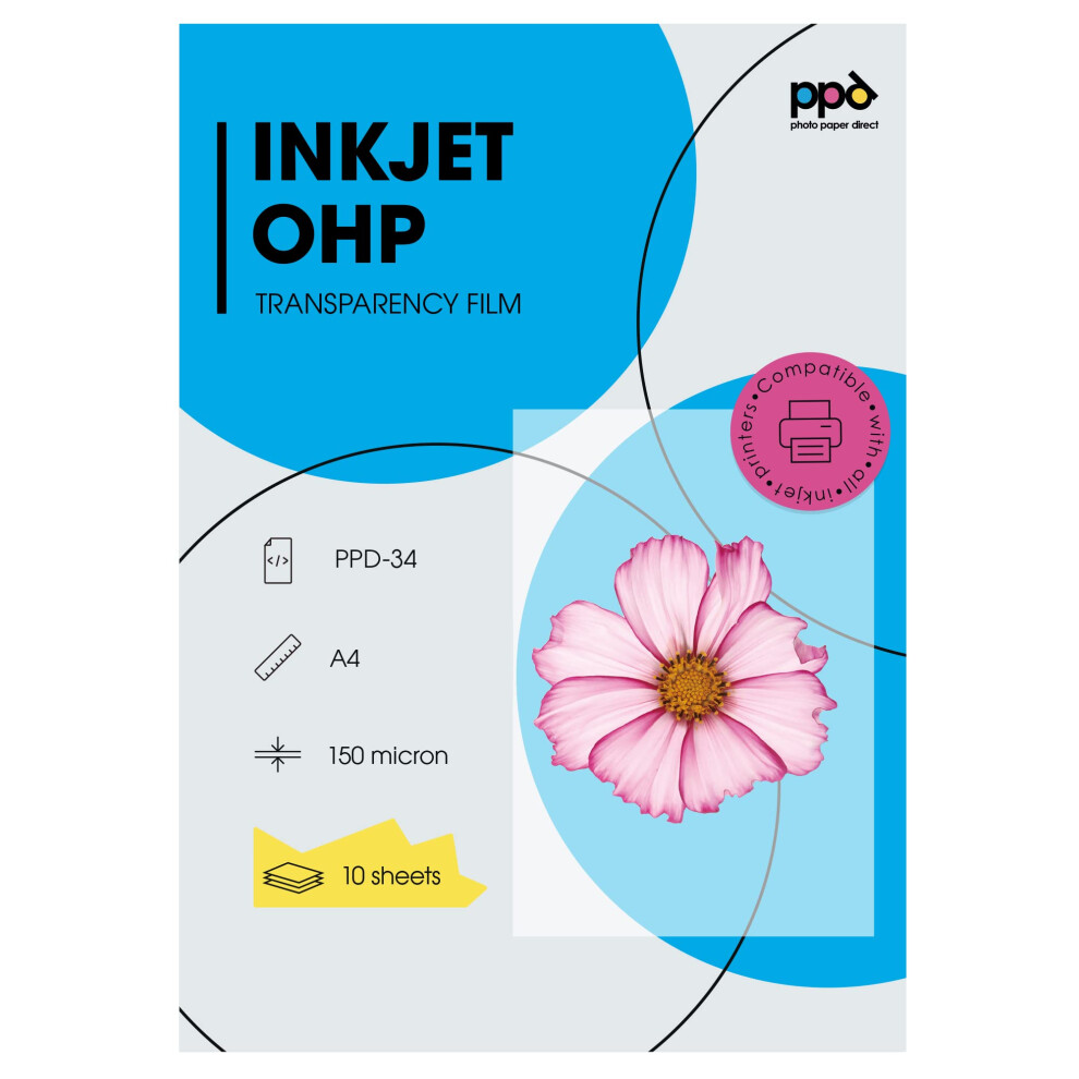 Ppd 10 Sheets A4 Inkjet Premium Ohp Acetate Transparency Film - Overhead Projector Film -34-10