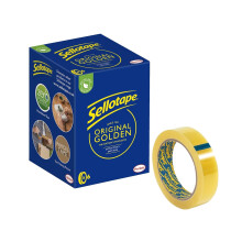 Sellotape Original Golden, Multi-Purpose Clear Tape for Household Objects, Clear Packing Tape for Sticking Envelopes or Cards, Easy to Use Packaging