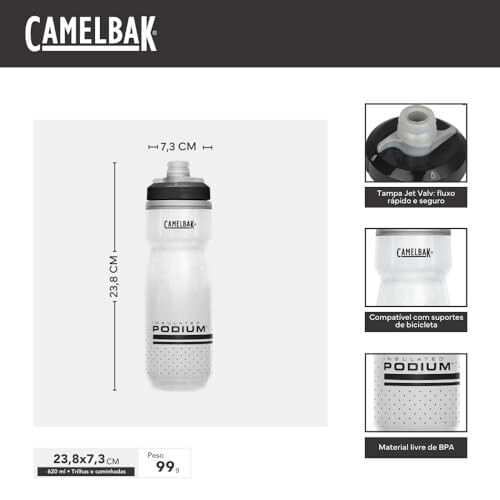 CamelBak Camelbak Podium Chill 21Oz, Polypropylene, Black 1