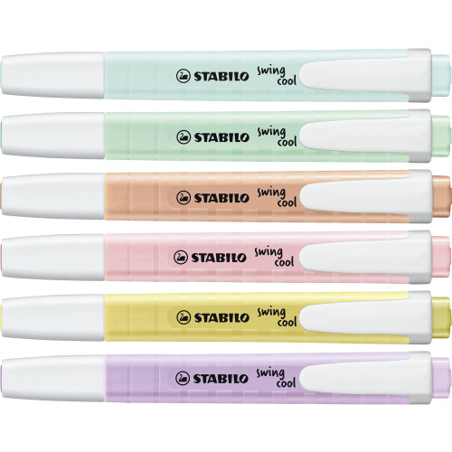 STABILO swing cool Pastel - Highlighter - Pack of 6 - Assorted Colours 1