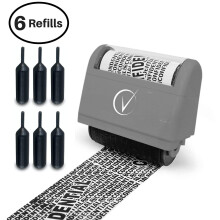 Vantamo Data Defender, Identity Theft Protection Roller Stamp Wide Kit, Including 6-Pack Refills - Confidential Roller Stamp, Address Blocker
