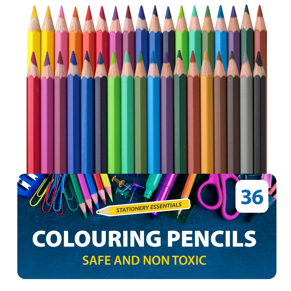 Sol 36 Colouring Pencils, Assorted Colouring Pencils For Children & Adults With A Wide Colour Range, Break-Resistant Artist Drawing Tools For Arts &