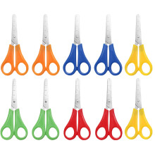 10 Pcs Kids Scissors, Children Blunt tip Safety Scissors Plastic Handle Handmade Scissors Preschool Training Scissors with cm-Scale for Scrapbooking