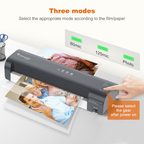 Bonsaii A3 Laminator Machine with Never Jam Technology, NTC Precision Temperature Control, Three Heat Settings, Max 330mm Width - High-Quality 2