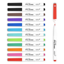 YISAN Magnetic Whiteboard Pens with Eraser,Dry Wipe Markers Ultra Fine Tip, 0.7mm Extra Fine Whiteboard Markers,12 Colors Low Odor,70559?