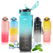 SEASEVEN Water Bottle with Straw 1L,Boys Water Bottles with Straw 1 Litre,Waterbottle Leak-Proof Sports Water Bottle,Plastic Drinks Bottles Toxin