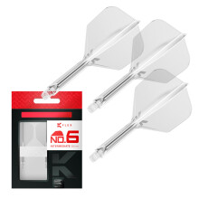TARGET Darts K Flex Integrated Dart Flights And Shafts, No.6 Clear (Intermediate) | Pack Of 3 K-Flex - No6, Kflex All In One Moulded Dart Flight &