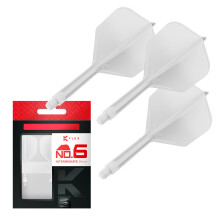 TARGET Darts K Flex Integrated Dart Flights And Shafts, No.6 White (Intermediate) | Pack Of 3 K-Flex - No6, Kflex All In One Moulded Dart Flight &