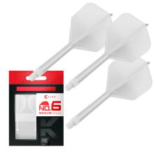 TARGET Darts K Flex Integrated Dart Flights And Shafts, No.6 White (Medium) | Pack Of 3 K-Flex - No6, Kflex All In One Moulded Dart Flight & Stem |