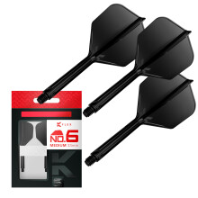 TARGET Darts K Flex Integrated Dart Flights And Shafts, No.6 Black (Medium) | Pack Of 3 K-Flex - No6, Kflex All In One Moulded Dart Flight & Stem |