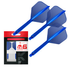 TARGET Darts K Flex Integrated Dart Flights And Shafts, No.6 Blue (Medium) | Pack Of 3 K-Flex - No6, Kflex All In One Moulded Dart Flight & Stem |