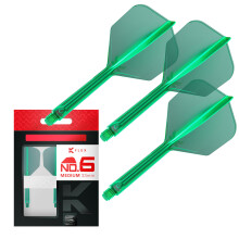 TARGET Darts K Flex Integrated Dart Flights And Shafts, No.6 Green (Medium) | Pack Of 3 K-Flex - No6, Kflex All In One Moulded Dart Flight & Stem |