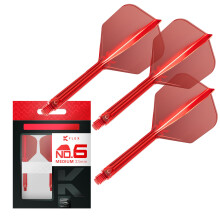 TARGET Darts K Flex Integrated Dart Flights And Shafts, No.6 Red (Medium) | Pack Of 3 K-Flex - No6, Kflex All In One Moulded Dart Flight & Stem |