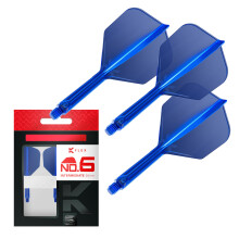 TARGET Darts K Flex Integrated Dart Flights And Shafts, No.6 Blue (Intermediate) | Pack Of 3 K-Flex - No6, Kflex All In One Moulded Dart Flight & Stem