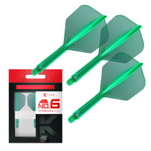 TARGET Darts K Flex Integrated Dart Flights And Shafts, No.6 Green (Intermediate) | Pack Of 3 K-Flex - No6, Kflex All In One Moulded Dart Flight &