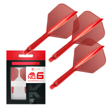 TARGET Darts K Flex Integrated Dart Flights And Shafts, No.6 Red (Intermediate) | Pack Of 3 K-Flex - No6, Kflex All In One Moulded Dart Flight & Stem