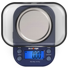 ACCUWEIGHT Blue 300g LCD Mini Precision Scale, Stainless Steel, 0.01g, Multifunctional, Portable, Auto Shut Off, Kitchen, Jewelry, Gold, Coins,