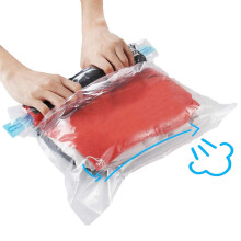 10Pack Travel Space Saver Bags (4 x S, 3 x L, 3 xL), Reusable KFYM Vacuum Travel Storage Bag, Saves 75% of Storage Space, Roll-Up Compression, No Need