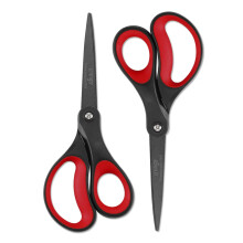 LIVINGO 2 Pack 8" Titanium Non-Stick Scissors, Professional Stainless Steel Comfort Grip, All-Purpose, Straight Office Stationery Craft Paper Fabric