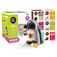 NESCAF? Dolce Gusto EDG155.BG Mini-Me Automatic Coffee Machine Black & Arctic Grey by De?Longhi - Starter Kit