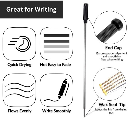 Cross 10-Pack Black Ballpoint Pen Refills, 11.6cm, Medium Tip 2