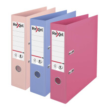 Rexel Pastel Plastic A4 Lever Arch Files, 3-Pack (Pink, Blue, Peach), Patented No.1 Power Mechanism, FSC Certified, Replaceable Spine Labels, Ring