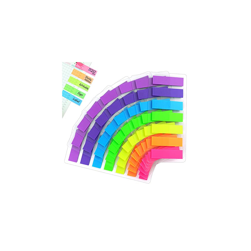 Hanyousheng Sticky Notes, 1120Pcs Index Tabs, Page Markers, Mini File Tabs, Book Markers, Bright Colors Page Index Stickers, Writeable Labels For Page