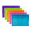 SUMMIT A4+ Heavy Duty Plastic Popper Wallets, Assorted Colours, Document Folders, Pack of 5 1