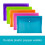 SUMMIT A4+ Heavy Duty Plastic Popper Wallets, Assorted Colours, Document Folders, Pack of 5 4