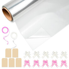 Huruc Clear Cellophane Wrap Roll 80cm x 30m Folded - Large, Durable 2.5 Mil for Gift Wrapping, Florist Packing, Basket Hampers, Crafts & Holiday Gifts
