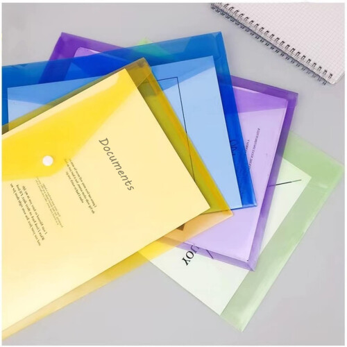 14 Pcs A4 Plastic Wallets File Folders Stationary Document Folders with Button 2