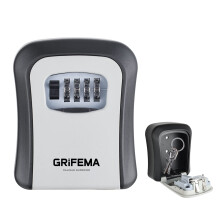 GRIFEMA Key Safe Wall Mounted Police Approved, Lock Box Outdoor 4 Digit Combination, Heavy Duty Waterproof Key Cabinet for Home Garage School Airbnb