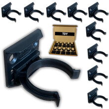 10 x Heavy Duty Kitchen Plinth Clips Kick Board Clips with Attaching Bracket, Black, Pack of 10