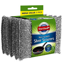 Zale Yardley Sponges Scrubbing Scouring Pad, 5pk Non Scratch Stainless Steel Scouring Pad, Washing Up Scourer, Scouring Pad Ball - Easy Grip Cleaning