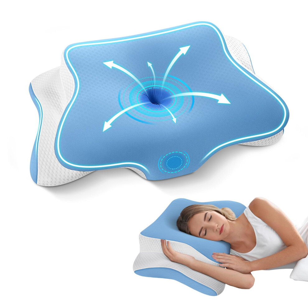 Jinxia Memory Foam Pillow, Cervical Pillow For Neck And Shoulder Pain, Orthopedic Ergonomic Neck Support For Side, Back And Stomach Sleepers, With
