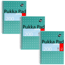 Pukka Pad, A5 Metallic Jotta Book 3-Pack for Home, School, and Office ? 15 x 21cm ? Wirebound Notebook with 8mm Lines and 80GSM Paper ? Features