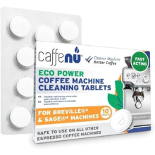 Caffenu Sage & Breville Coffee Machine Cleaning Tablets 10 Pack x 1.4g | Espresso Machine Cleaning Tablets Clean Internal Parts, Portafilter,