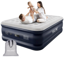 NALONE King Air bed, Inflatable mattress with Built in Pump, 203x152x46cm Double Blow Up Mattress in 3 Mins Self-Inflation/Deflation, Portable air