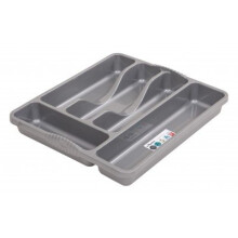 Wham Silver 5 Compartment Plastic Cutlery Holder Tray Drawer Organiser Rack