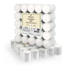Price's Candles 50 Pack 8 Hour Tea Lights | Clean Vegan & Kosher Friendly Long Burning Tea Lights Great for Everday Use | Unscented Tealights Great
